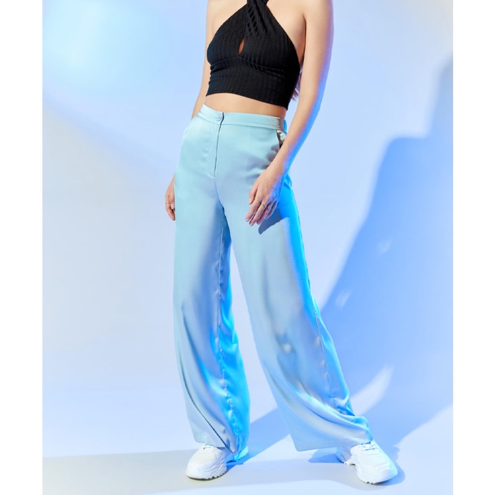 Kenzie x Francesca’s Wide Leg Satin Pants